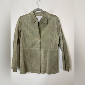 J.G. Hook Olive Suede Button-Front Jacket